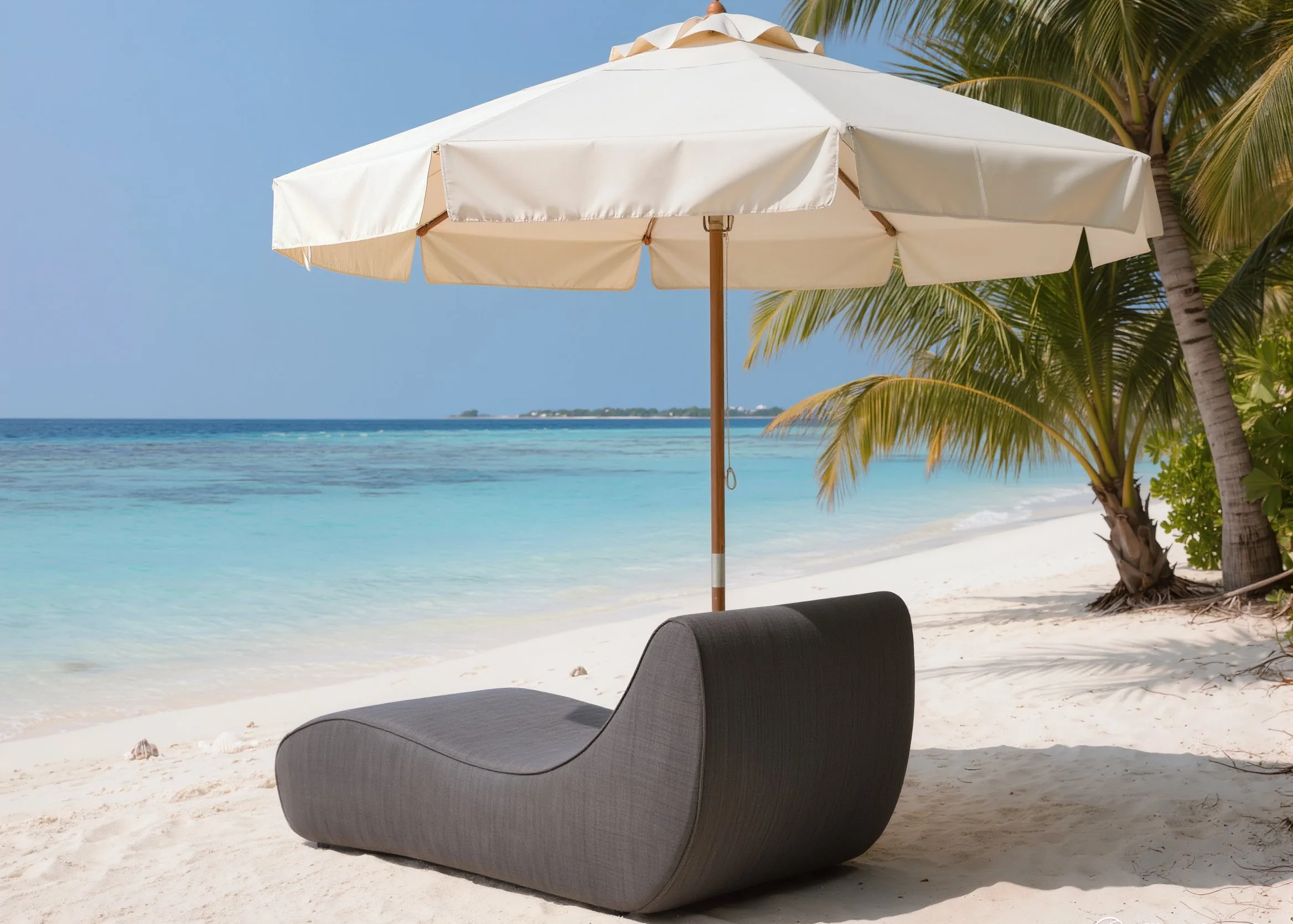 Chaise longue vue sur lagon
